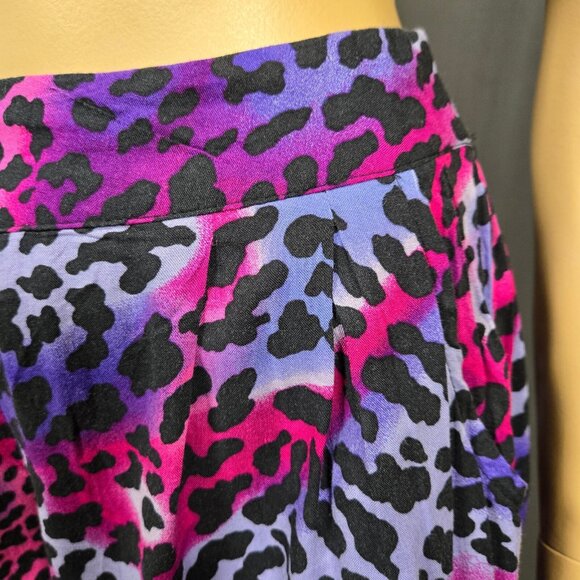 Y2K Purple Pink Leopard Print Shorts Size S Trashy McBling Emo Scene Indie - Picture 2 of 9